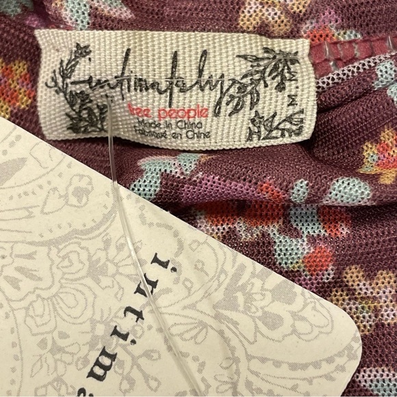 INTIMATELY by FREE PEOPLE Under It All Ruched Mesh Turtleneck Bodysuit in Garnet - Picture 9 of 11